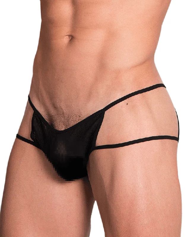 Men's briefs with a wide waistband for comfortHidden 965 Open Side Briefs Black