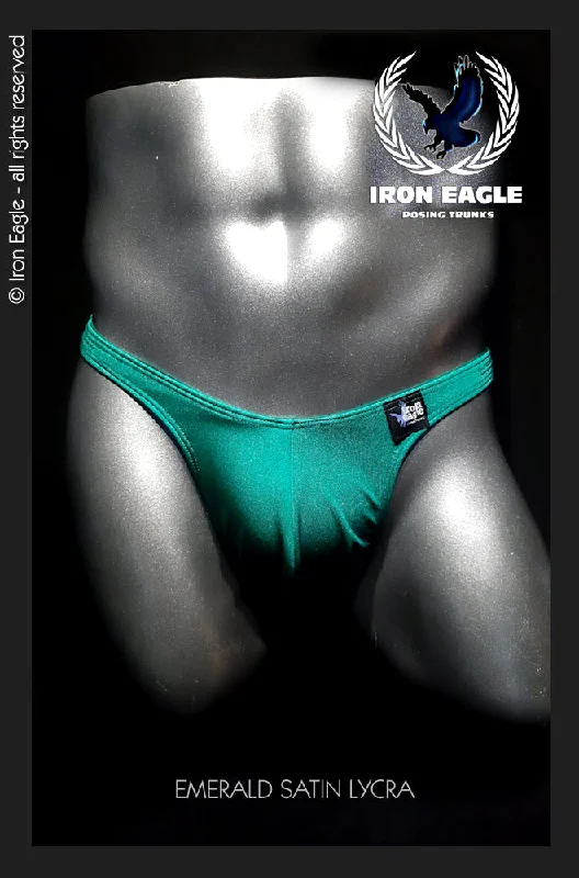 Designer men's trunks with a fashionable edgeEmerald Satin Lycra