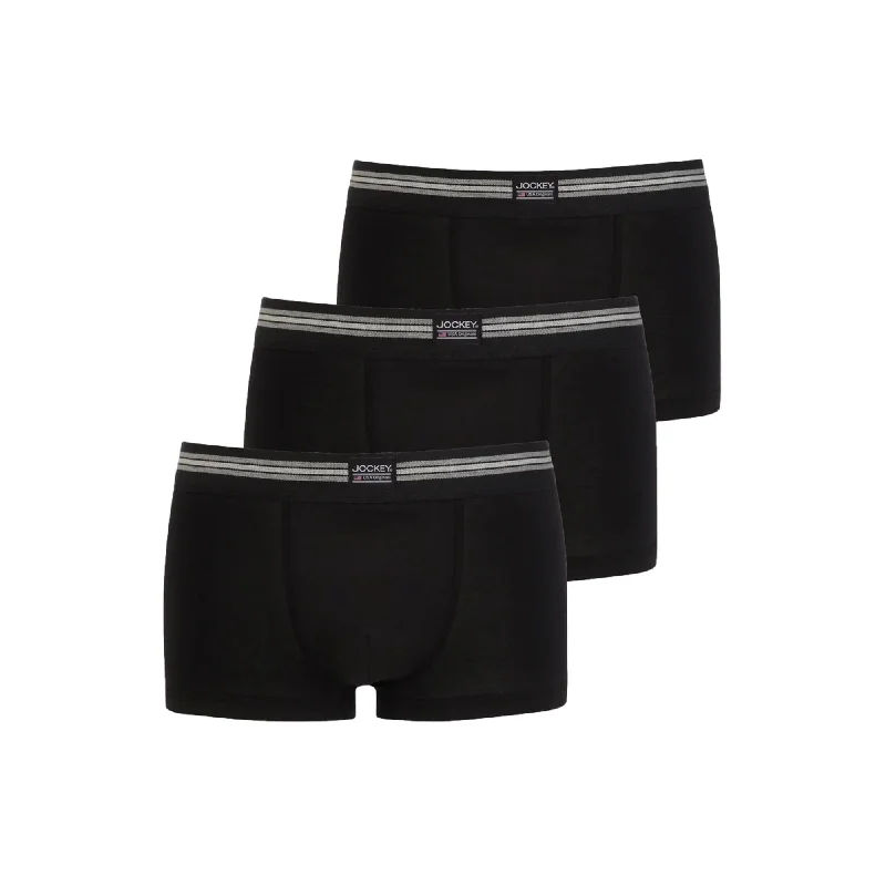 Soft - touch men's trunks for a gentle feelJockey Cotton Stretch Short Trunk 3 Pack - Black