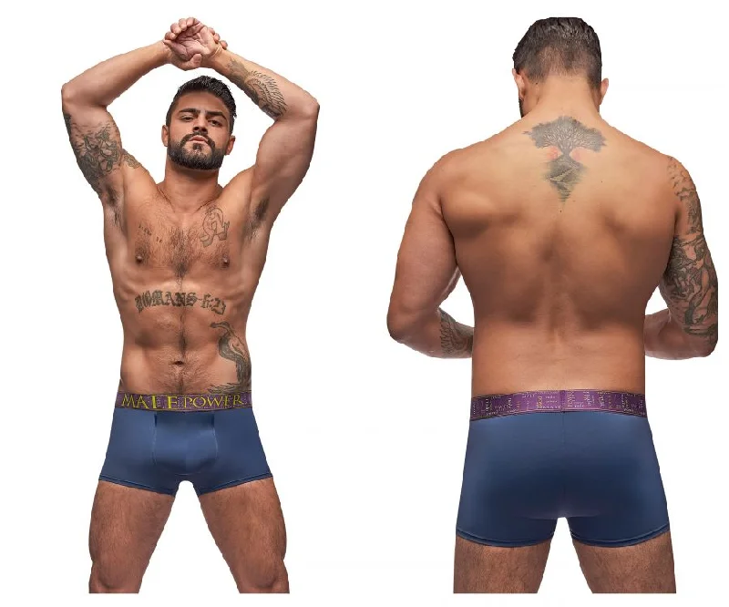 Mesh - paneled men's boxer briefs for ventilationMale Power 150-249 Avant-Garde Enhancer Short Color Antique Blue