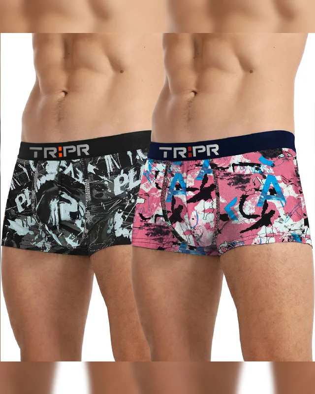 Men's trunks with a quick - dry fabric(Pack Of 2) Mens Printed Trunks / Multicolor