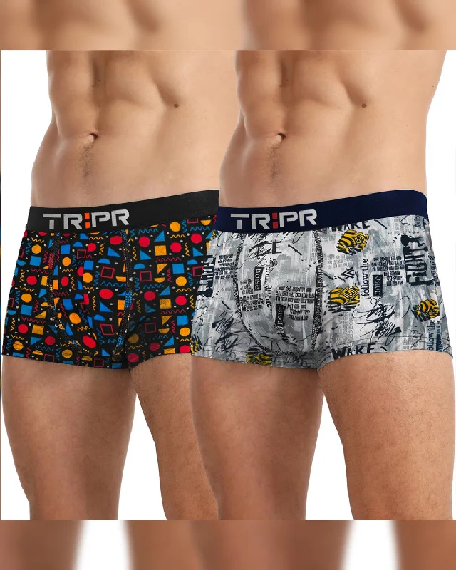 Printed men's trunks with eye - catching motifs(Pack Of 2) Mens Printed Trunks / Multicolor