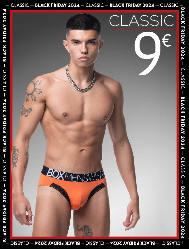 Bright - colored men's briefs for a bold statementPrince Fit Briefs - Orange & Black