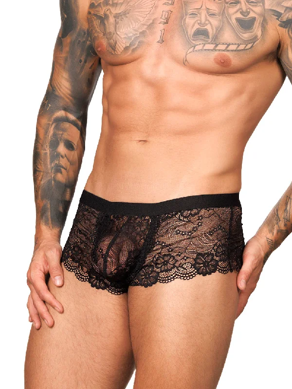 Men's trunks with a contoured pouch designLogan Lace Trunk