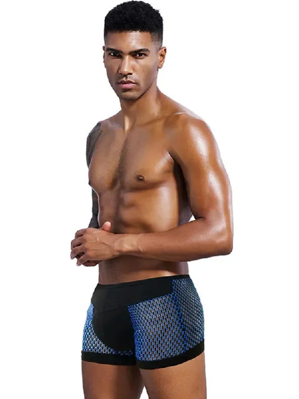 Tag - less men's trunks for irritation - free comfortMen's Mesh Breathable Fabric Boxer Ultra-Thin Trunks