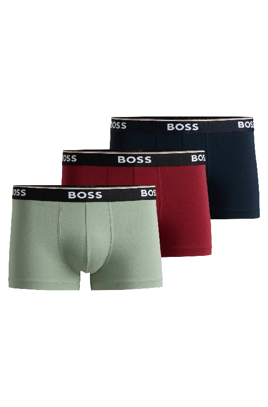 Organic men's trunks for an eco - conscious optionBOSS Men's Power 3 Pack Trunks - Mullticolour