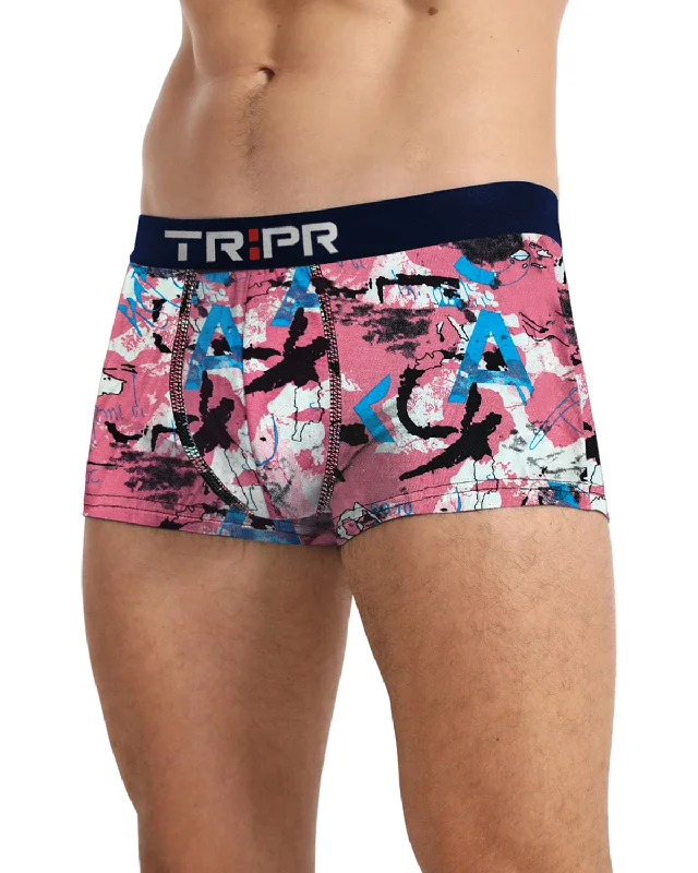 Tag - less men's trunks for irritation - free comfortMen Printed Trunk / Pink