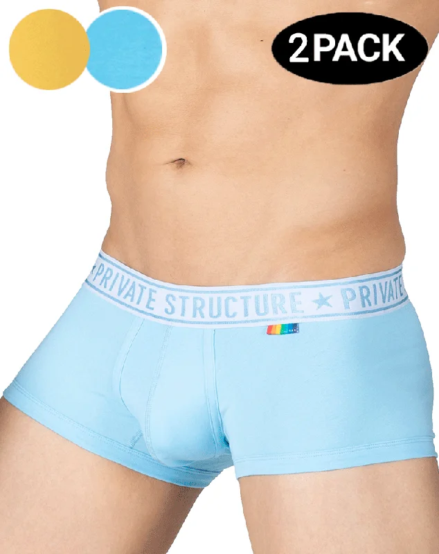 Men's trunks with a contoured pouch designPrivate Structure Eput4386 2pk Mid Waist Trunks