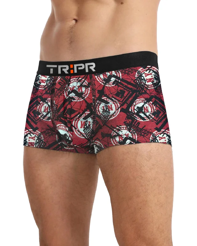 Men's trunks with a wide elastic waistbandMen Printed Trunk / Red