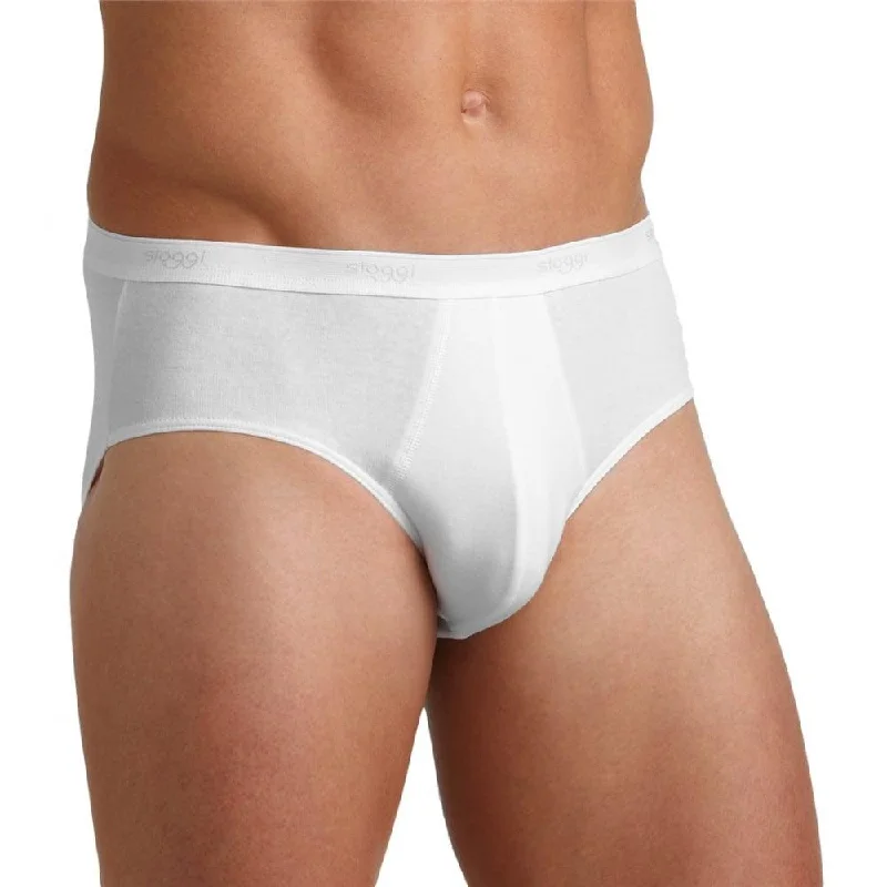 Cotton - blend men's briefs for added stretchSloggi Basic Midi Brief 2-Pack White