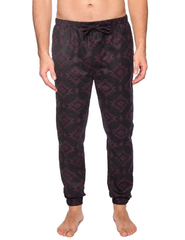 Beach - themed men's robes for a vacation vibeMen's 100% Cotton Flannel Jogger Lounge Pant - Aztec Black/Fig