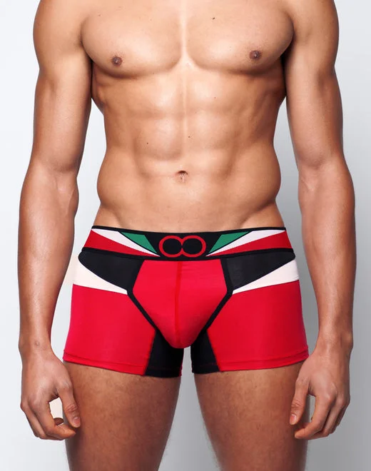 Designer men's trunks with a fashionable edgeU31 Vavoom Trunk Underwear - Red/White