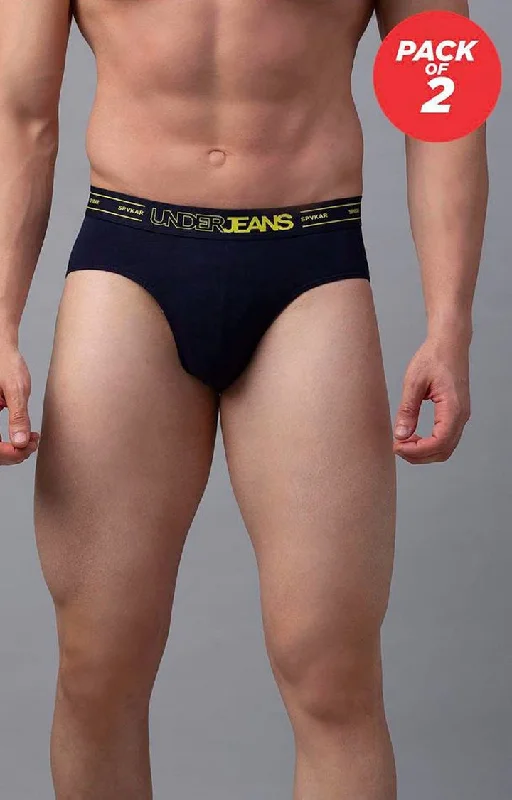 Full - back men's briefs for maximum coverageUnderjeans by Spykar Men Premium Navy Brief