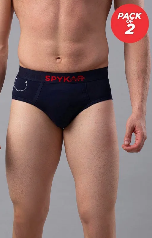 Organic men's briefs for an eco - friendly choiceUnderjeans by Spykar Men Premium Navy Brief