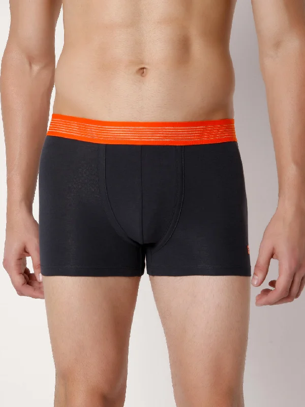 Organic men's trunks for an eco - conscious optionMen Premium Darkgrey Cotton Blend Trunk- Underjeans By Spykar