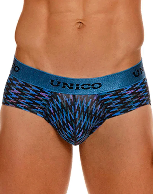 Patterned men's briefs with unique printsUnico 23080101121 Filamento Briefs 46-blue