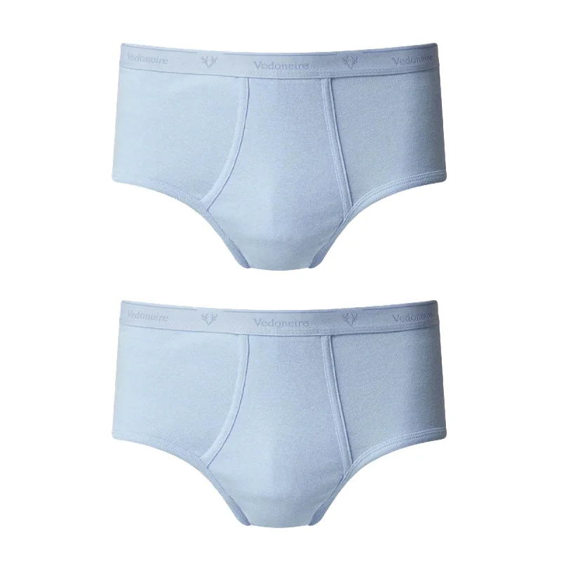 Silky men's briefs for a luxurious feelVedoneire Classic Fly Front Briefs 2 Pack - Blue