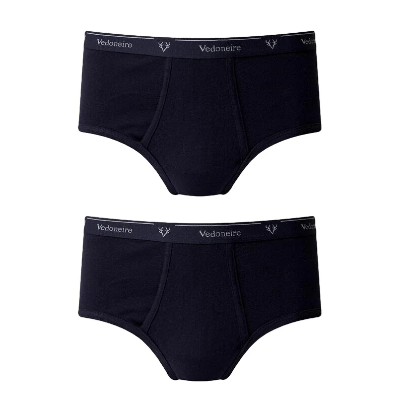 Designer - label men's briefs for high - end fashionVedoneire Classic Fly Front Briefs 2 Pack - Navy